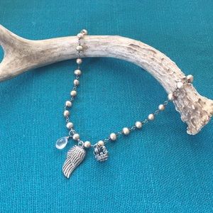 Silver charm necklace